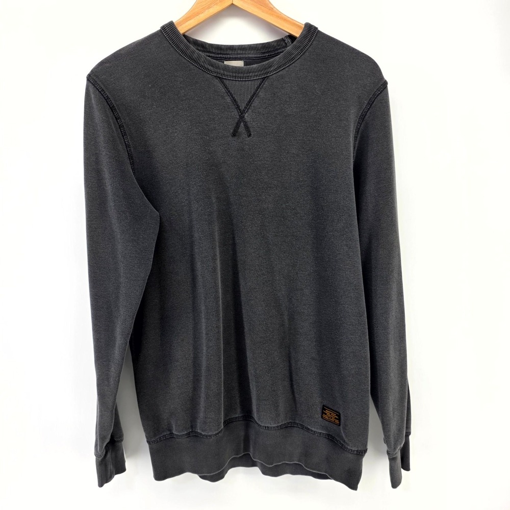 H&M L.O.G.G. Sweatshirt Mens XS Dark Gray Acid Wash Crewneck Pullover 06429109